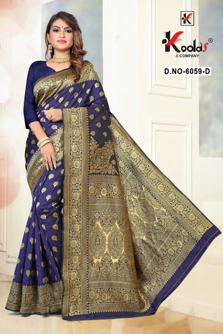 skoda - 6059  Latest Fancy Designer Festive Wear Pure Silk Saree Collection